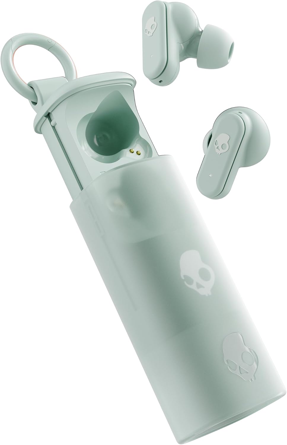 Skullcandy Dime Evo Wireless Earbuds, Bluetooth Headphones, Noise Isolating Fit, Up to 36 Hours Battery, Microphone for iPhone Android, Easy Carry with Clip-Anywhere Case - Preppy Sage