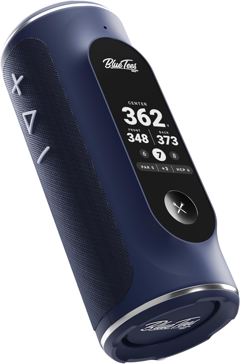 Blue Tees Golf Player+ GPS Speaker with Touch Screen Display, 10+ Hours Battery, 40,000+ Courses, Visual + Audible Distance, Hazard Distance - IPX7 Waterproof