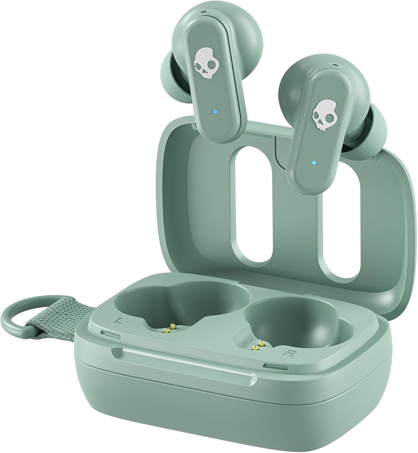 Skullcandy Dime 3 Wireless Earbuds, Bluetooth Headphones, Noise Isolating Fit, Up to 20 Hours Battery, Microphone for iPhone Android, Easy Carry with Integrated Lanyard - True Black