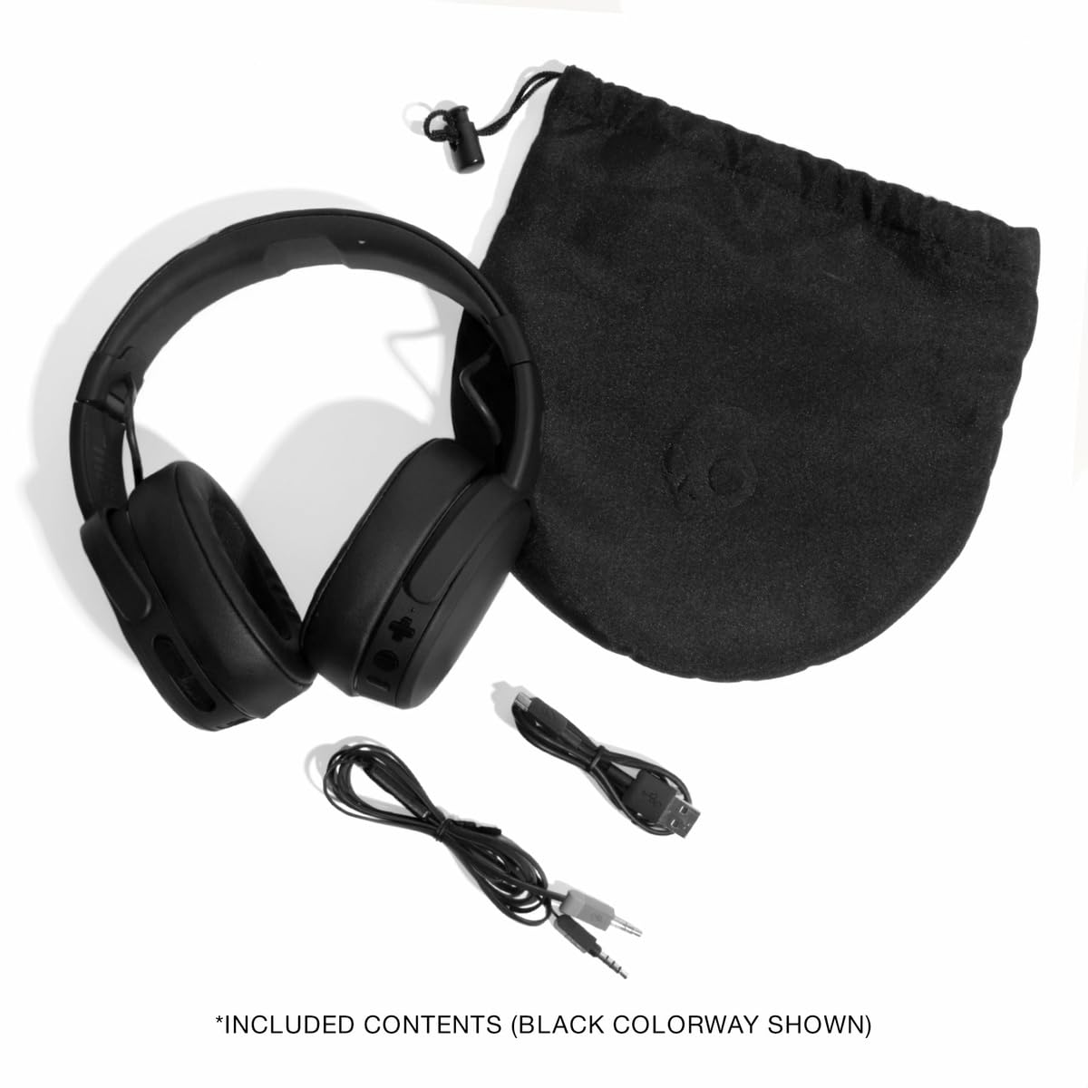 Skullcandy Crusher Wireless Bluetooth Headphones with Multi-Sensory Bass, Noise Isolating Over-Ear Fit, Up to 40 Hours Battery, Microphone for iPhone Android with Travel Bag - Black