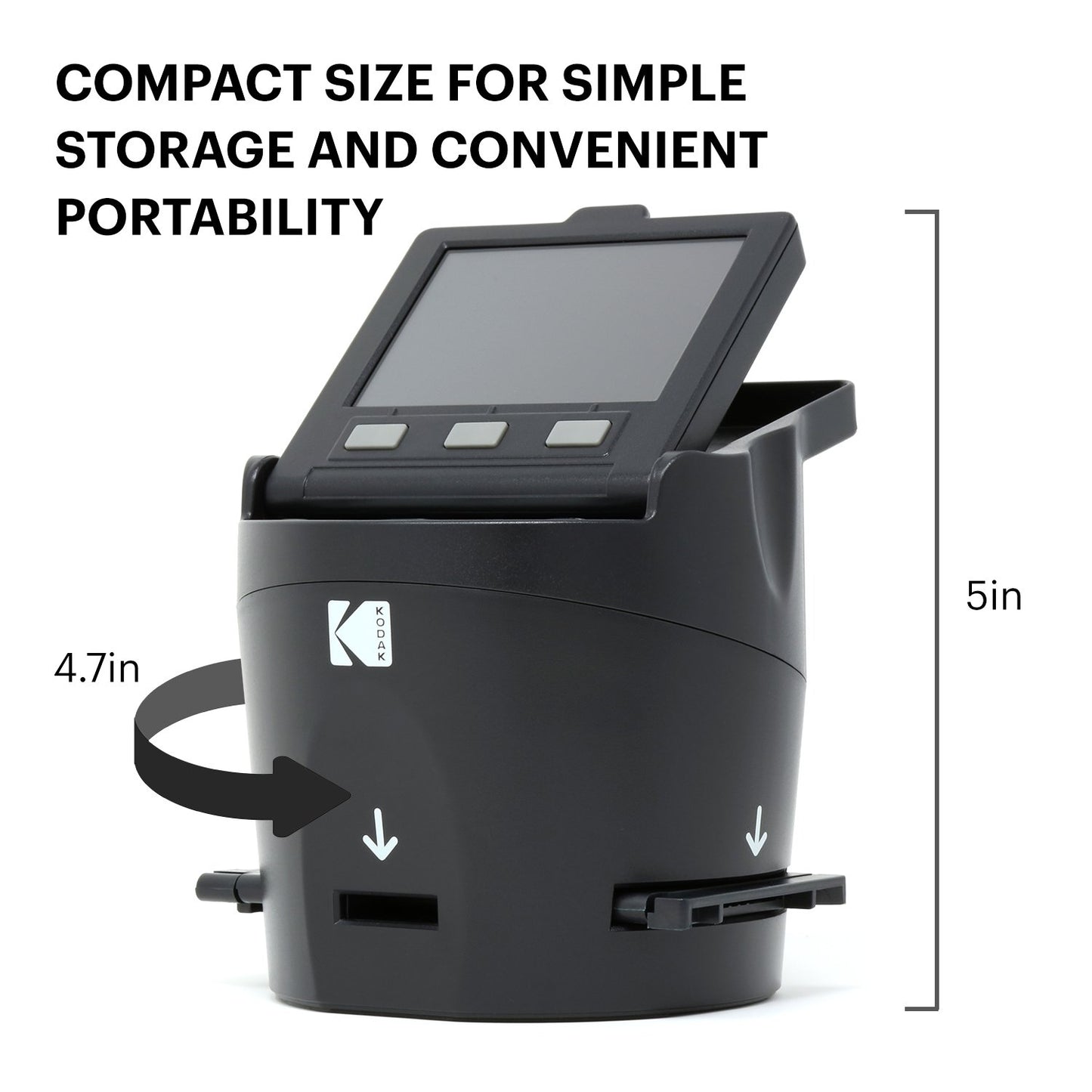 Kodak SCANZA Digital Film & Slide Scanner - Converts 35mm, 126, 110, Super 8 & 8mm Film to JPEG with 3.5" LCD, Easy-Load Inserts & Adapters