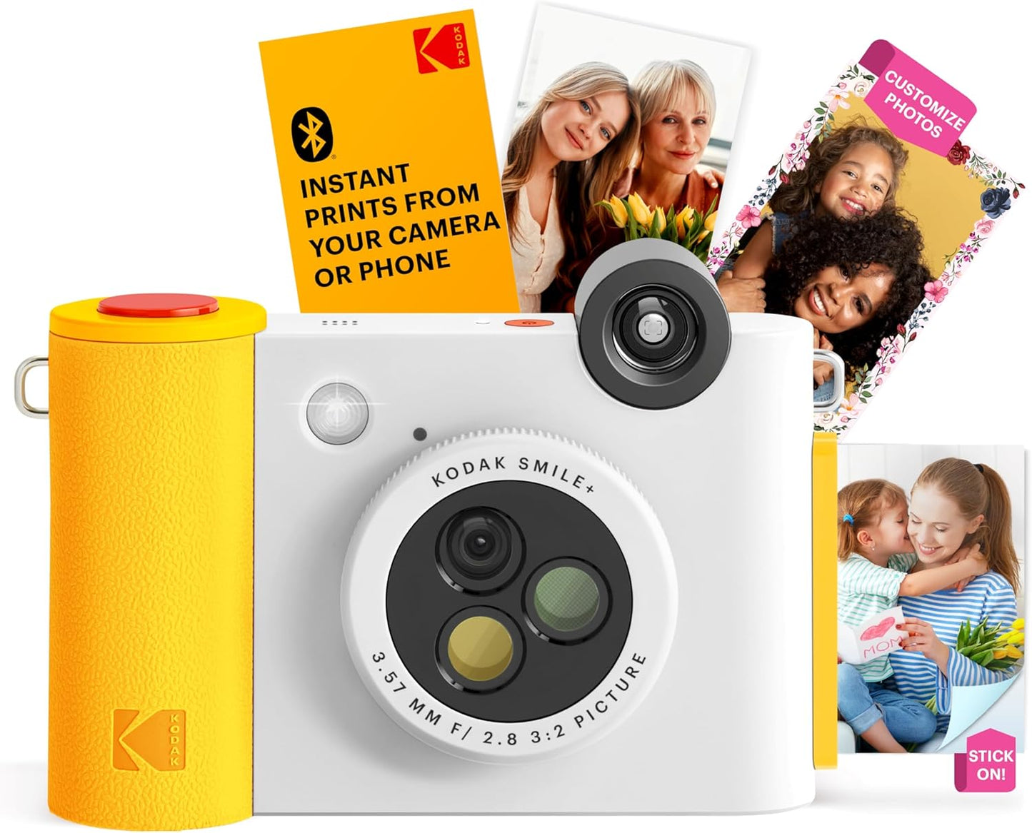 KODAK Smile+ 2-in-1 Digital Instant Print Camera & Wireless Bluetooth Photo Printer - 10MP, Special-Effect Rotating Lens, Zink 2x3” Sticky-Back Photos, Print via Fun App from Smart Devices