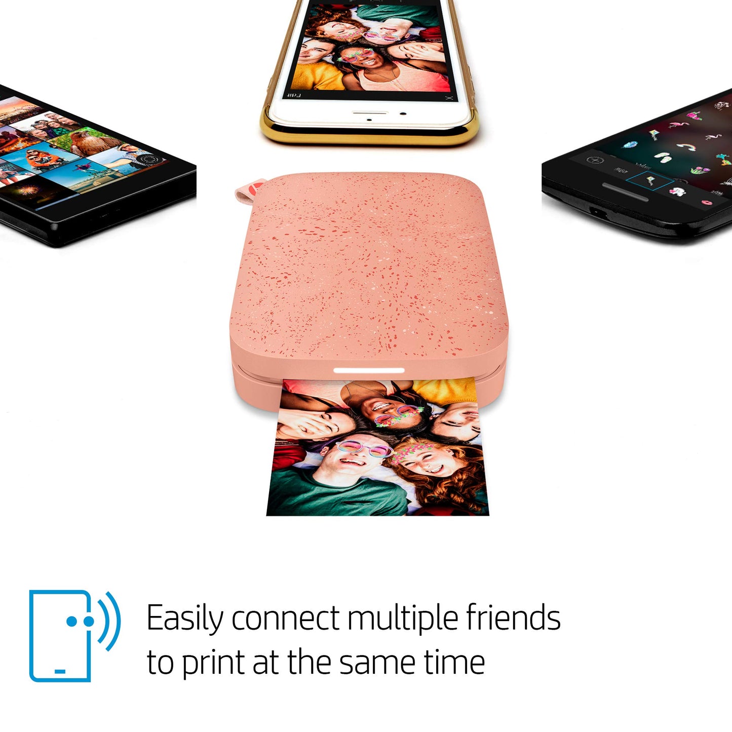 HP Sprocket 2x3" Instant Smartphone Photo Printer - Portable Color Wireless Mobile Printer - Zink Sticky-Back Photos - Print from Compatible iOS & Android Devices with Bluetooth w/Fun App - Pink