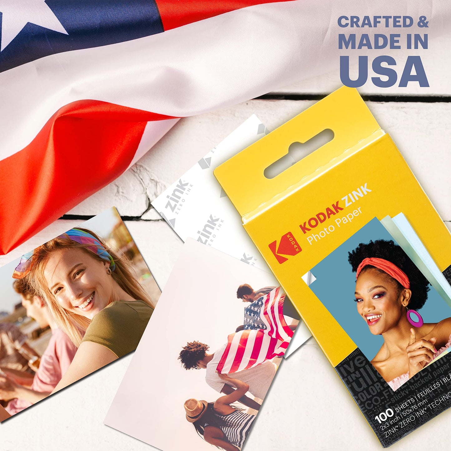KODAK 2"x3" Premium Photo Paper (100 Sheets) Compatible with PRINTOMATIC, Smile and Step Cameras and Printers (Packaging May Vary)