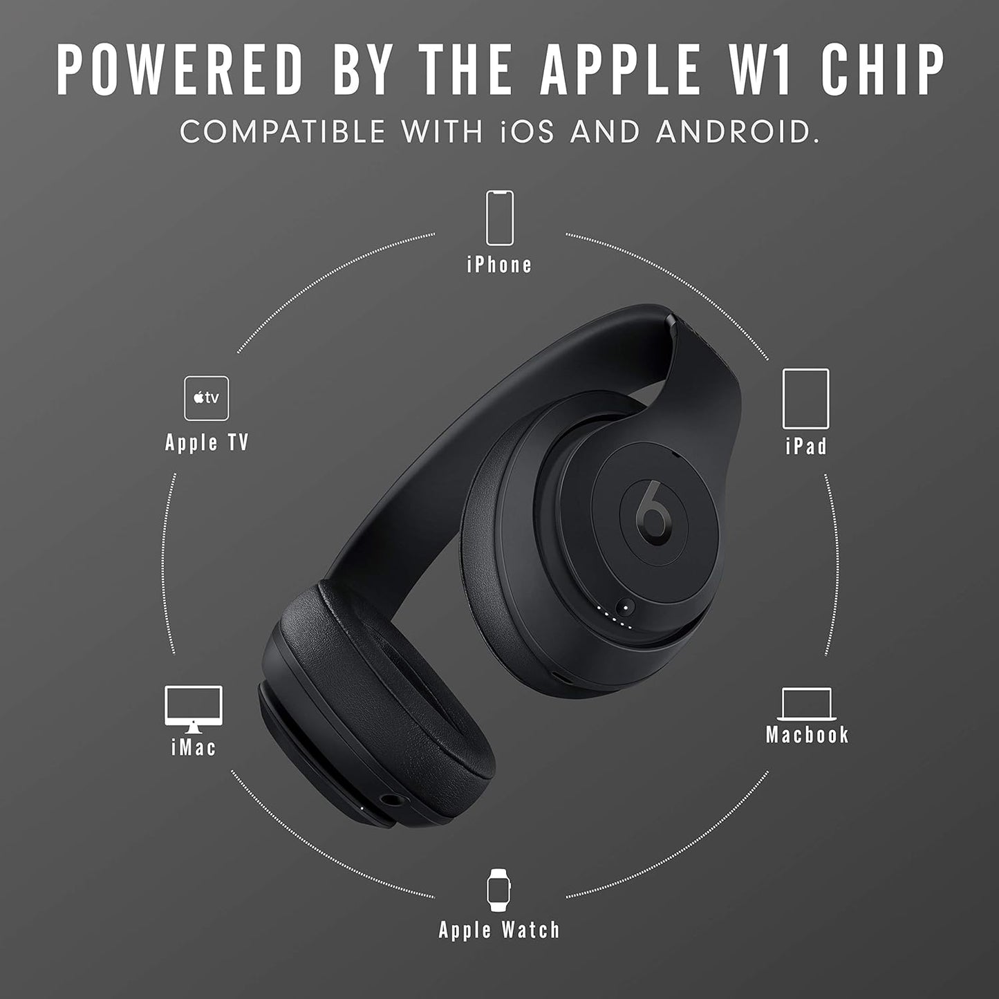 Beats Studio3 Wireless Noise Cancelling Over-Ear Headphones Matte Black (Latest Model)