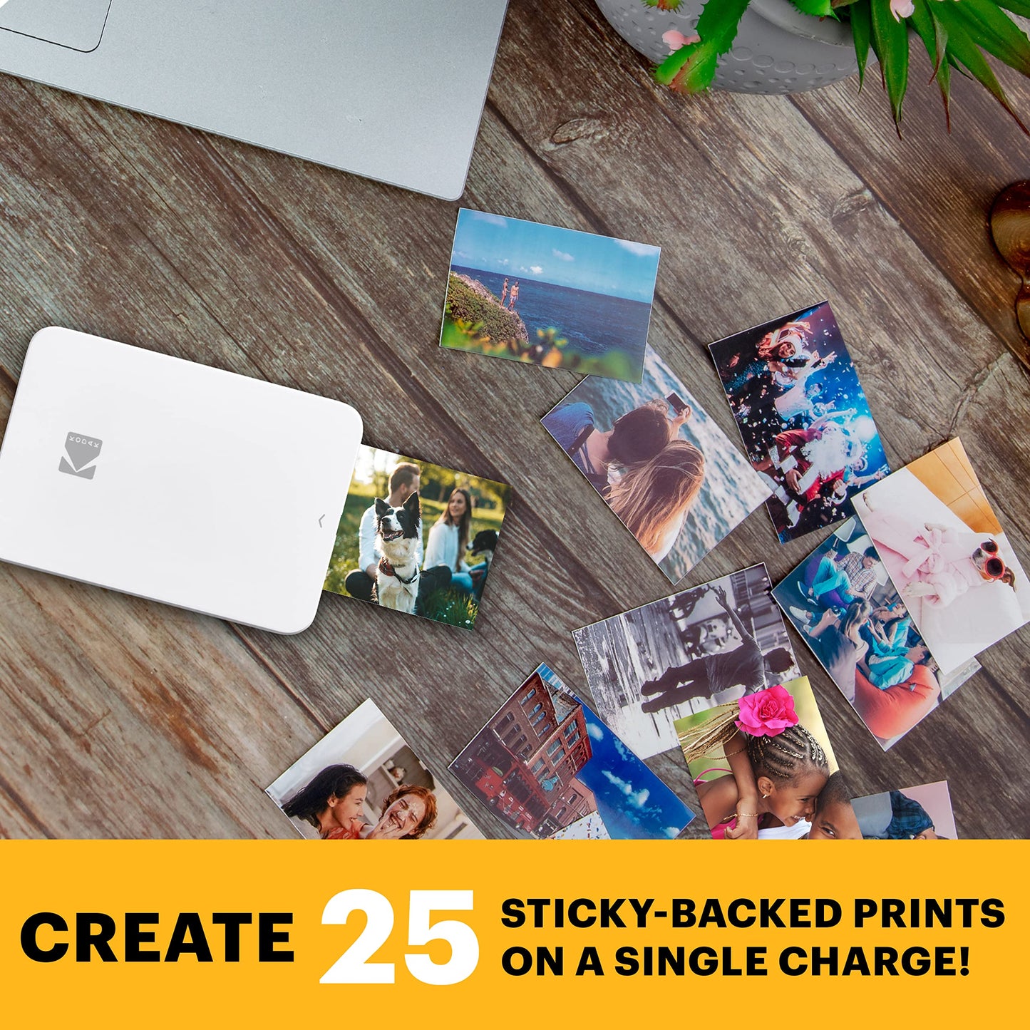 KODAK Step Slim Instant Smartphone Photo Printer - Portable Sleek Color Wireless Mobile Printer - Zink 2x3” Sticky-Back Photos - Print from iOS & Android Devices with Bluetooth w/the Fun App - White