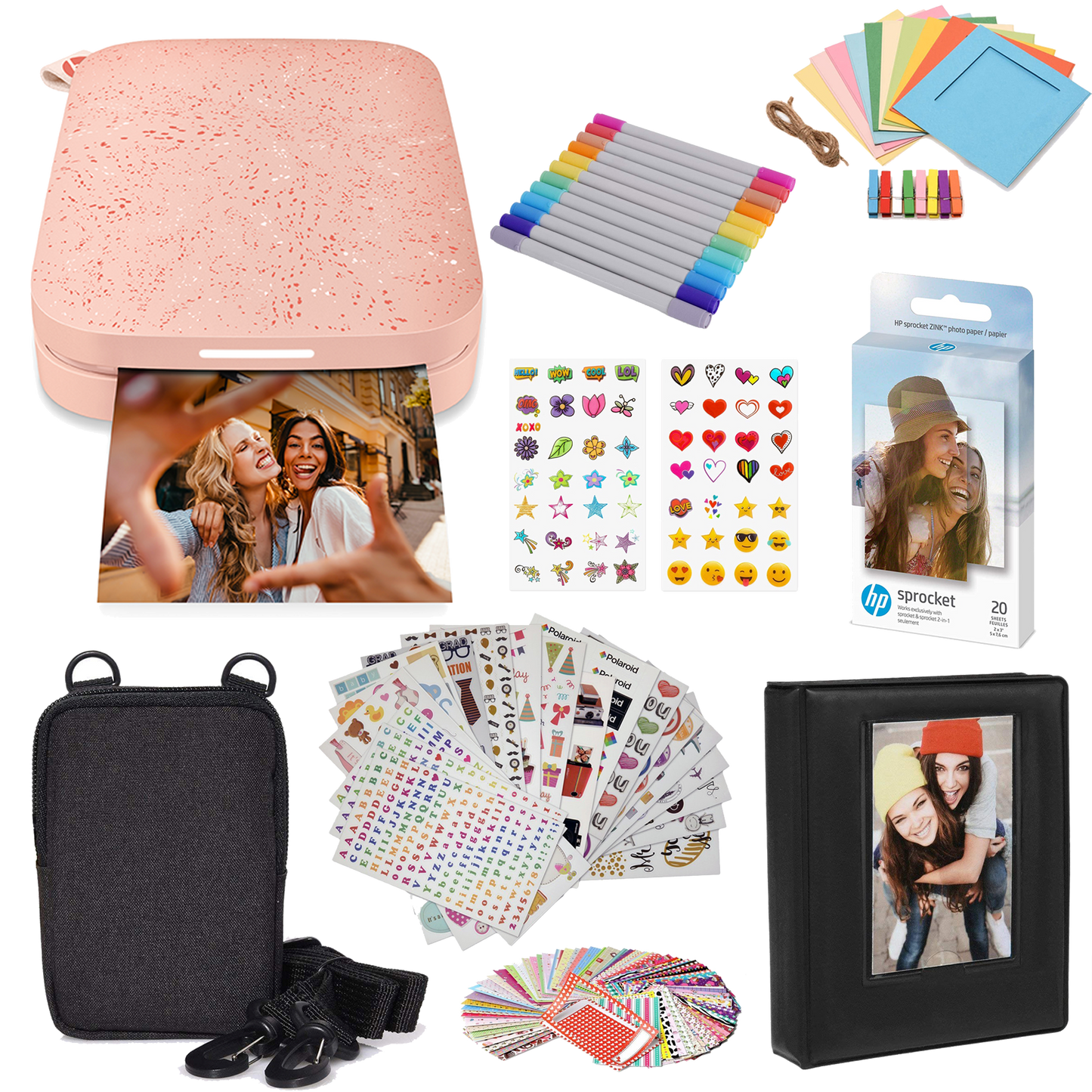 HP Sprocket 2x3" Instant Smartphone Photo Printer - Portable Color Wireless Mobile Printer - Zink Sticky-Back Photos - Print from Compatible iOS & Android Devices with Bluetooth w/Fun App - Luna Pearl