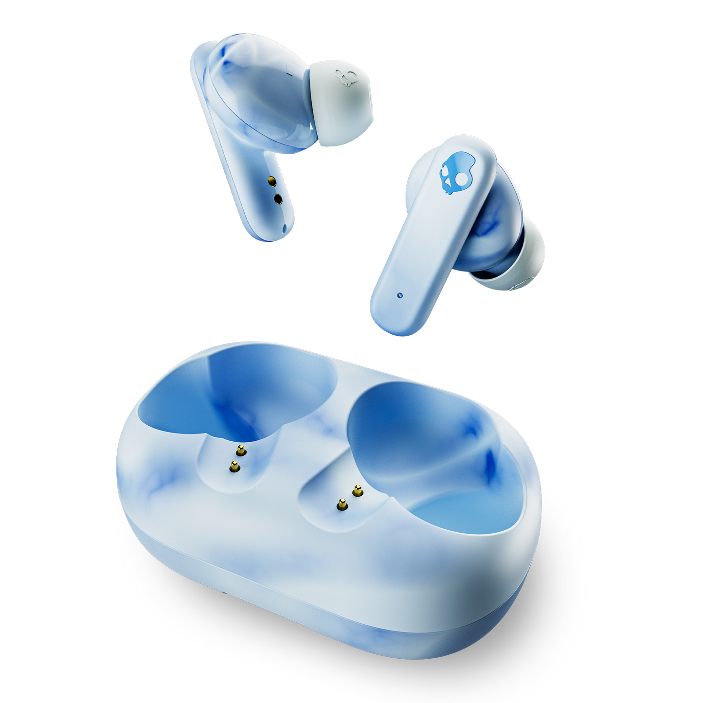 Skullcandy EcoBuds in-Ear Wireless Earbuds, 8 Hr Battery, Battery-Free Charging Case, Microphone, Works with iPhone Android and Bluetooth Devices - Glacier