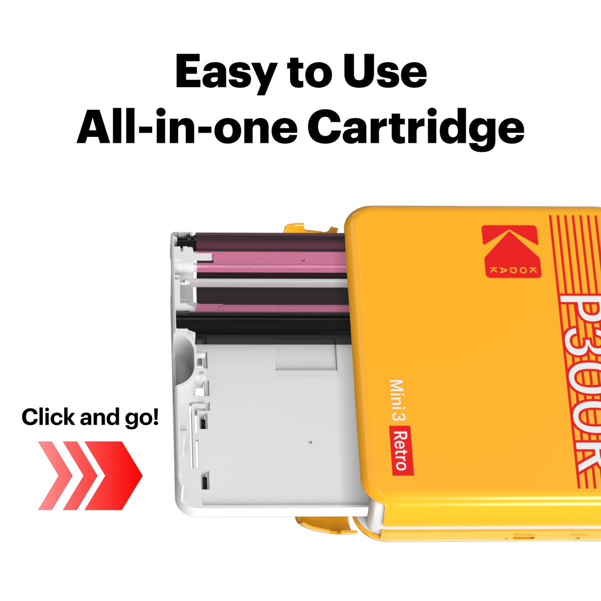 Kodak Mini 3 Retro Portable Square Photo Printer - Yellow