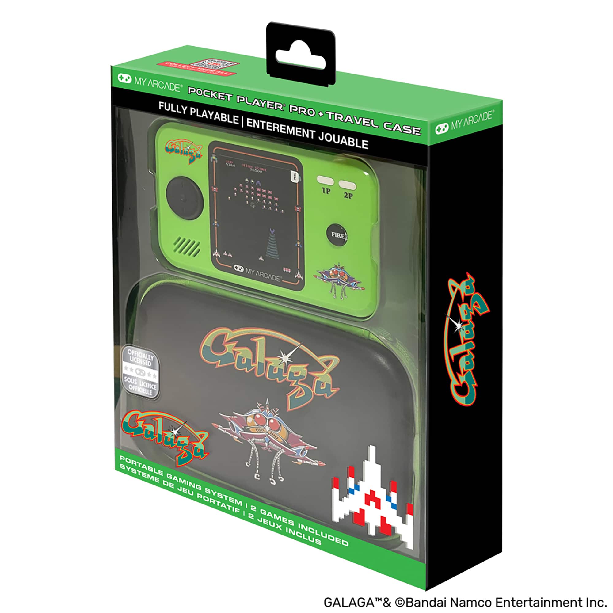 My Arcade Pocket Player Pro Galaga Portable Gaming System with Travel Case (2 Games in 1)