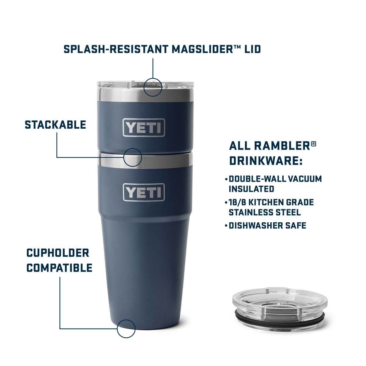 YETI Rambler 20 oz Stackable Cup with MagSlider Lid