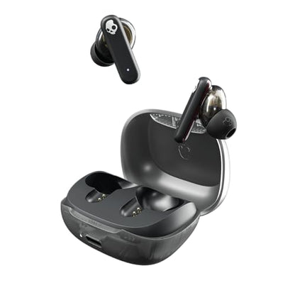 Skullcandy Smokin’ Buds Wireless Earbuds, Bluetooth Headphones, Noise Isolating Fit, Up to 20 Hours Battery, IPX4 Sweat and Water Resistant, Microphone for iPhone Android - Midnight Smoke