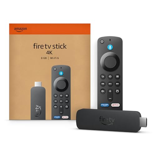 Amazon Fire TV Stick 4K (newest model) with AI-powered Fire TV Search, Wi-Fi 6, stream over 1.8 million movies and shows, free & live TV
