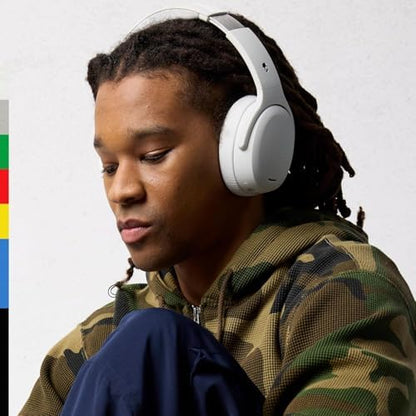 Skullcandy Crusher ANC 2 Over-Ear Noise Canceling Wireless Headphones with Sensory Bass and Extra Charging Cable, 50 Hr Battery, Microphone, Works with Bluetooth Devices, Bone