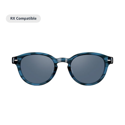 Amazon Echo Frames, an Alexa device (newest model), Smart glasses with Alexa, Round frames in Blue Tortoise with polarized sunglass lenses