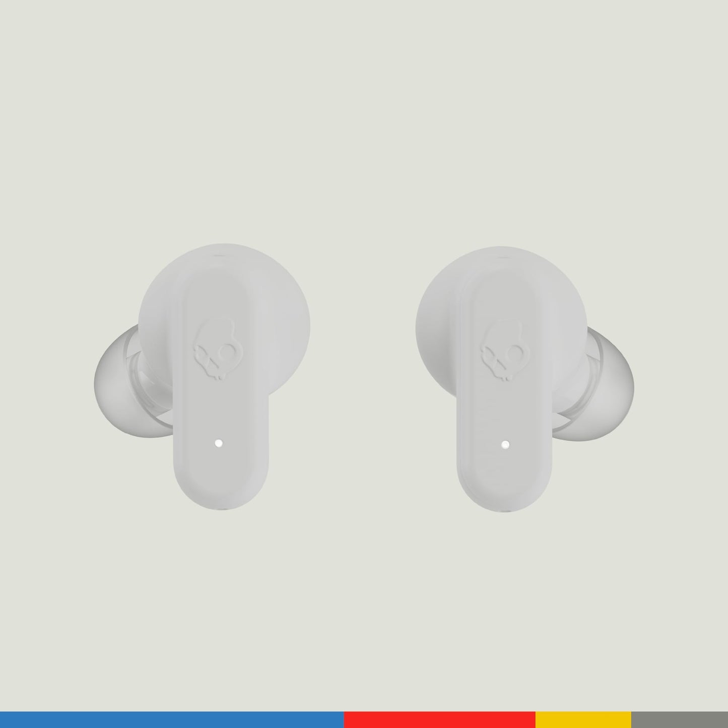 Skullcandy Dime Evo Wireless Earbuds, Bluetooth Headphones, Noise Isolating Fit, Up to 36 Hours Battery, Microphone for iPhone Android, Easy Carry with Clip-Anywhere Case - Bone