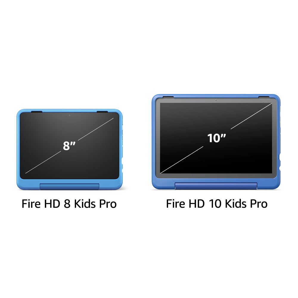 Amazon Fire HD 8 Kids Pro tablet, ages 6-12. Bright 8" HD screen, includes ad-free content, parental controls, 13-hr battery, slim case for older kids, 64GB, Hello Teal, (2024 release)