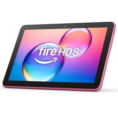 Amazon Fire HD 8 tablet (newest model), 8” HD Display, 3GB memory, 32GB, designed for portable entertainment, Hibiscus