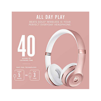 Beats Solo3 Wireless On-Ear Headphones - Rose Gold (Latest Model)