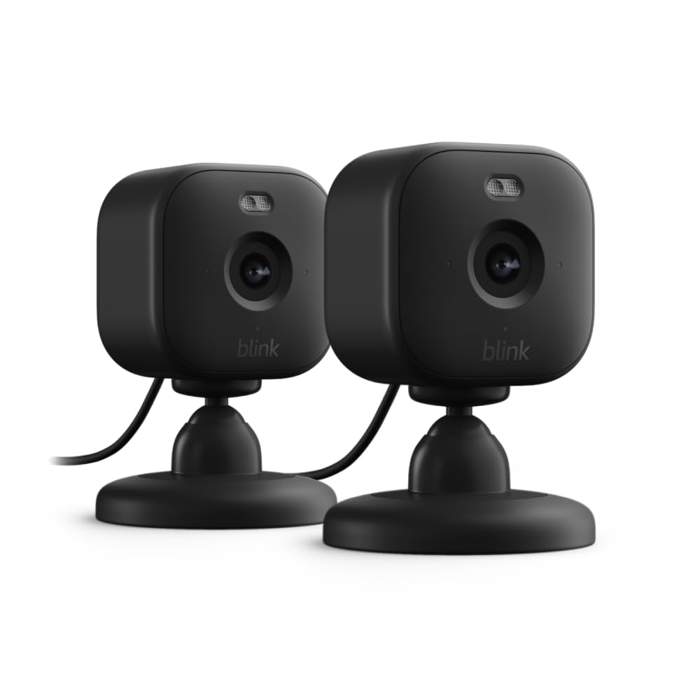 Blink Mini 2 (Newest Model) - Home Security & Pet Camera(s) with HD video, color night view, motion detection, two-way audio, and built-in spotlight - 2 cameras (Black)