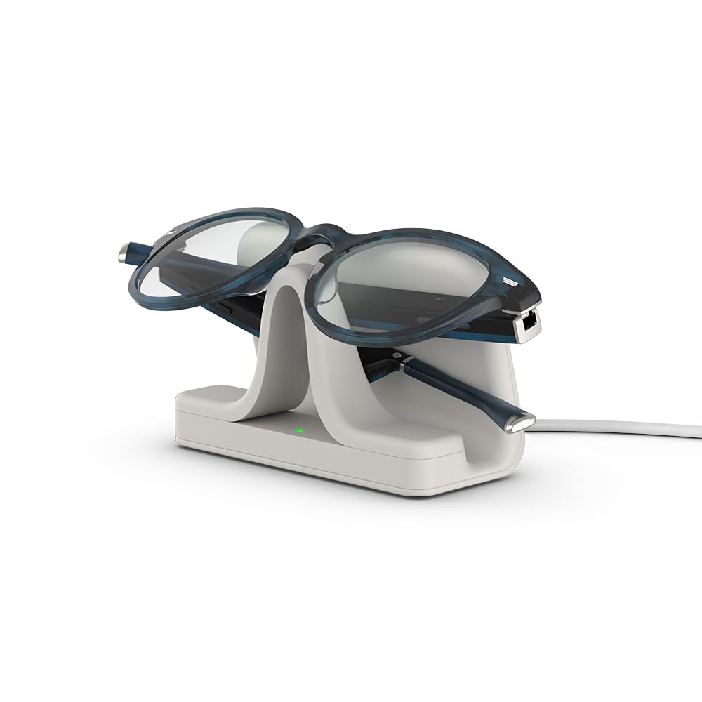 Amazon Echo Frames, an Alexa device (newest model), Smart glasses with Alexa, Round frames in Blue Tortoise with blue light filtering lenses