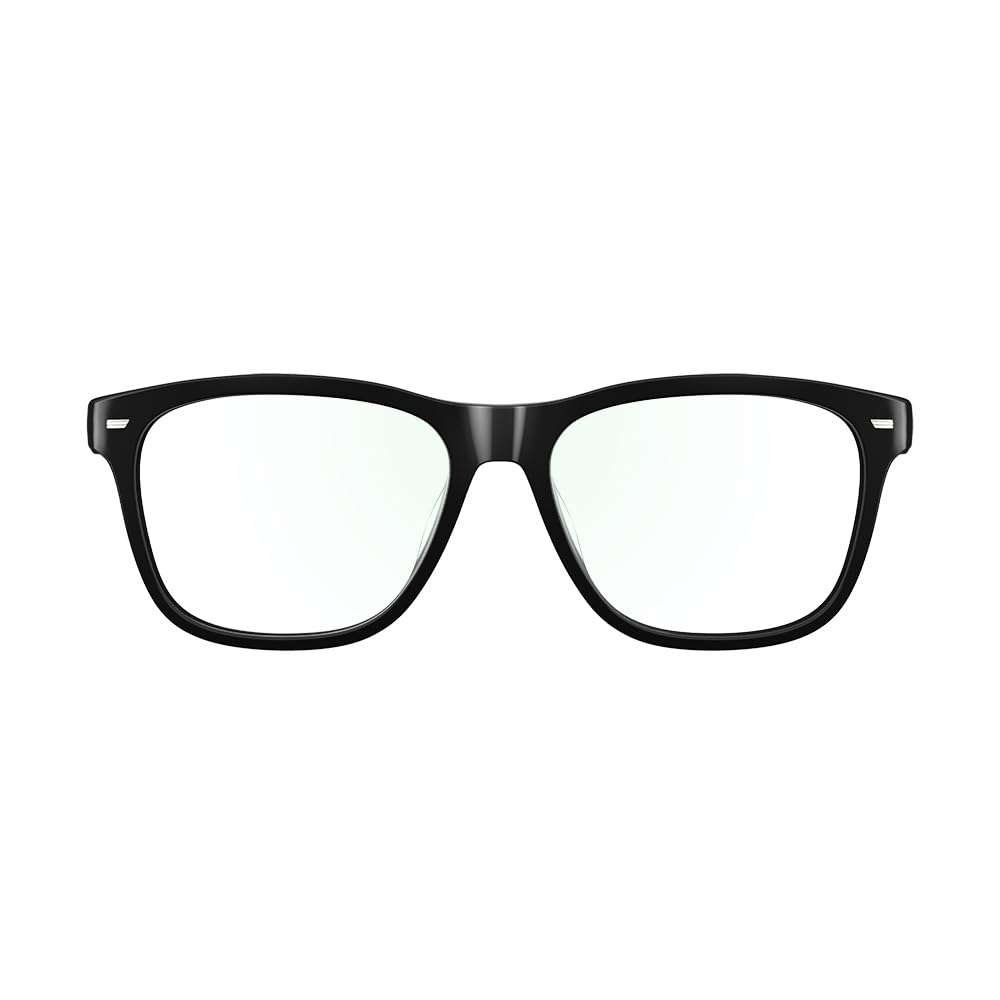 Amazon Echo Frames, an Alexa device (newest model), Smart glasses with Alexa, Square frames in Classic Black with blue light filtering lenses