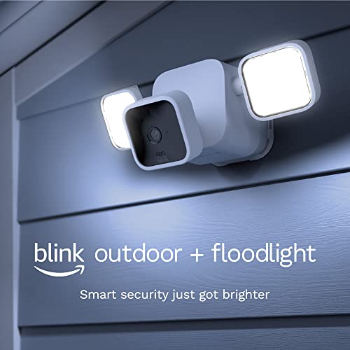 Blink Outdoor 3rd Gen + Floodlight - wireless, 2-year battery life, HD floodlight mount and smart security camera, 700 lumens, motion detection, set up in minutes - 1 camera kit (White)
