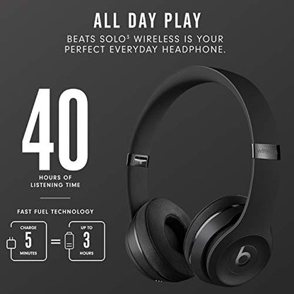 Beats Solo3 Wireless On-Ear Headphones - Black (Latest Model)