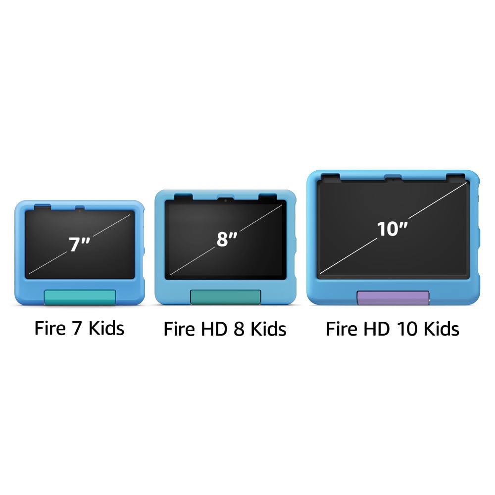 Amazon Fire 7 Kids tablet (newest model) ages 3-7. Top-selling 7" kids tablet on Amazon. Includes ad-free and exclusive content, easy parental controls, 10-hr battery, 32 GB, Purple