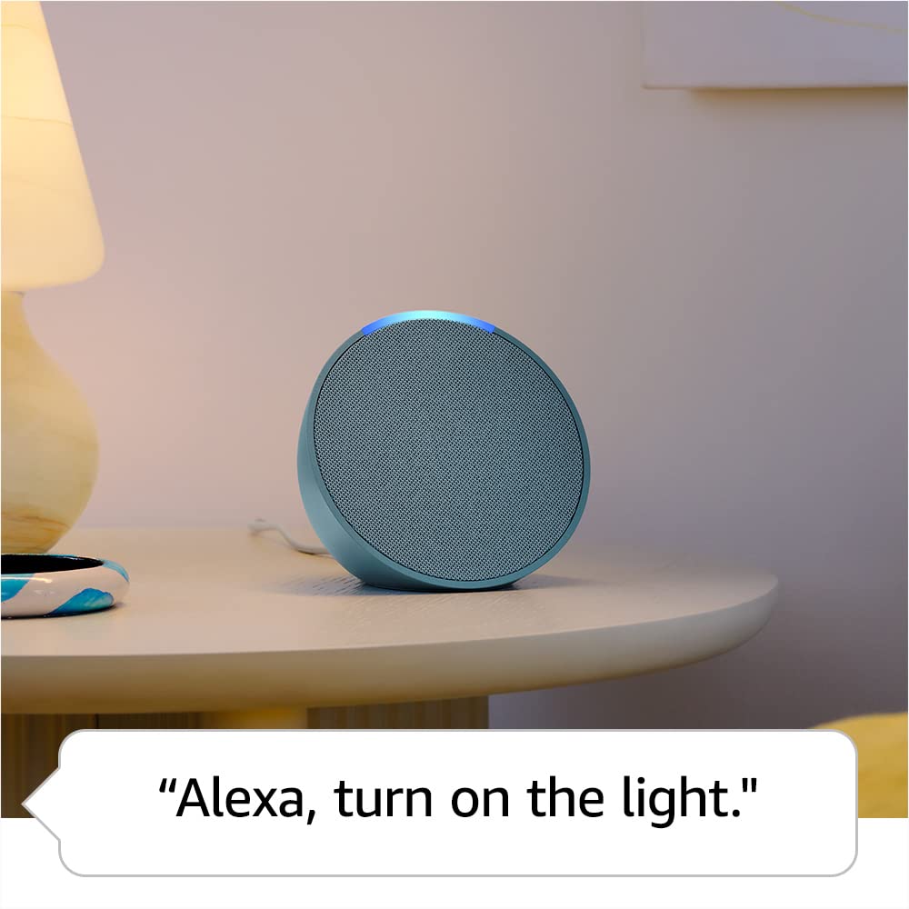 Amazon Echo Pop (newest model), Our smallest Alexa speaker, Fits in any room, Glacier White
