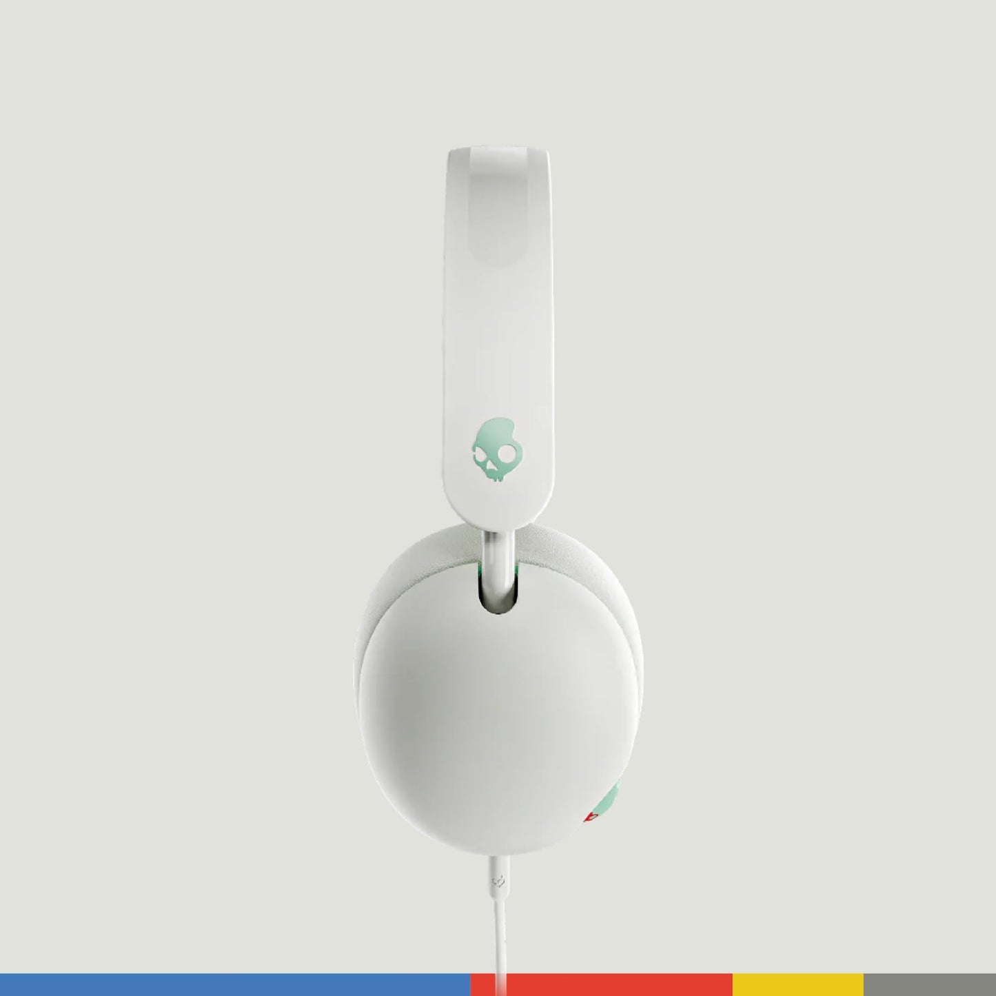 Skullcandy Grom Over-Ear Wired Headphones for Kids, Volume-Limiting, Share Audio Port, Microphone, Work with Bluetooth Devices and Computers - Bone Seafoam