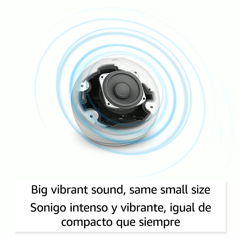 Echo Dot (5th Gen, 2022 release) with clock | International Version with US Power Adaptor | Smart speaker with clock and Alexa | Glacier White
