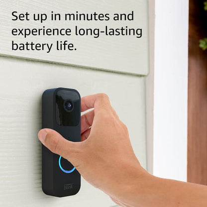 Blink Video Doorbell - Two-way audio, HD video, long-lasting battery life, wired or wire-free install, motion detection, chime app alerts, Works with Alexa