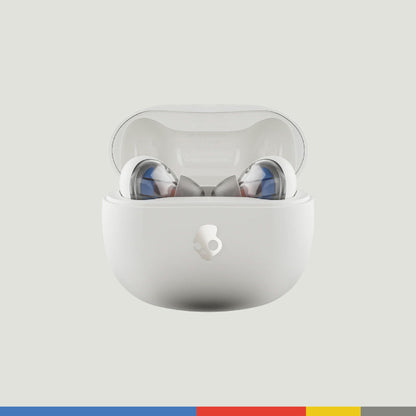 Skullcandy Rail ANC Wireless Earbuds, Bluetooth Headphones, Active Noise Cancelling, Up to 38 Hours Battery, Microphone for iPhone Android, Customizable via Skull-iQ App - Bone