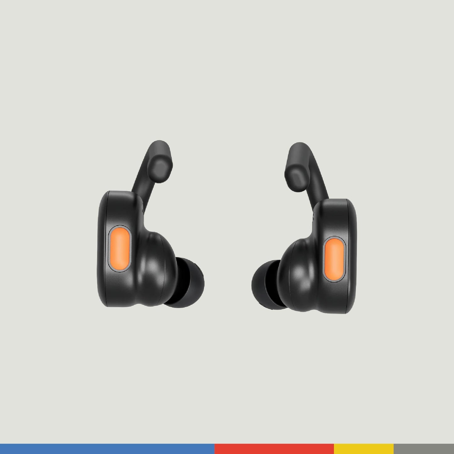 Skullcandy Push Active Wireless Earbuds, Bluetooth Headphones, Noise Isolating, 44 Hrs Battery, Secure-Fit Over-Ear Hanger, Sweat and Water Resistant, Microphone for iPhone Android - True Black/Orange