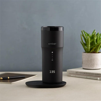 Ember Travel Mug 2+, 12 oz, Temperature Control Smart Travel Mug, Stainless Steel, Slate Black (with Apple Find My)