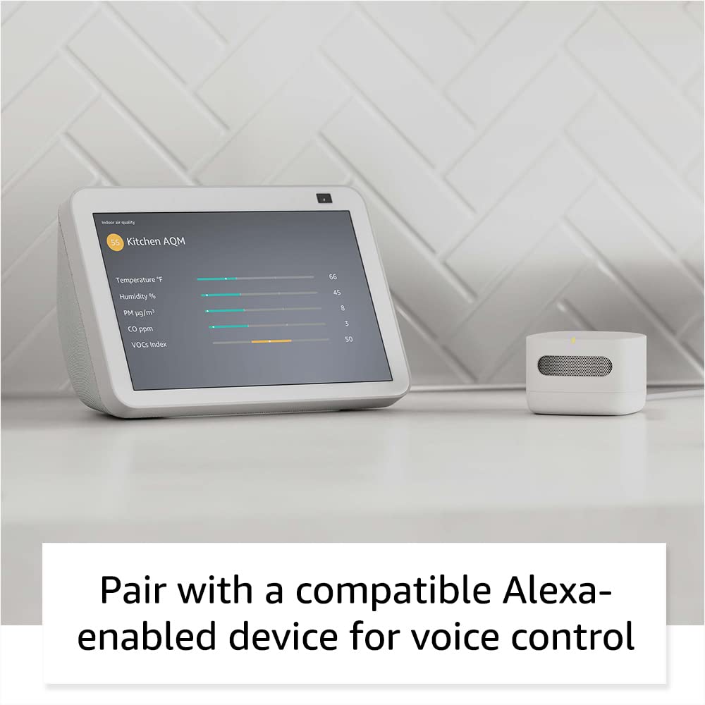 Amazon Smart Air Quality Monitor - Know your air, Works with Alexa- A Certified for Humans Device