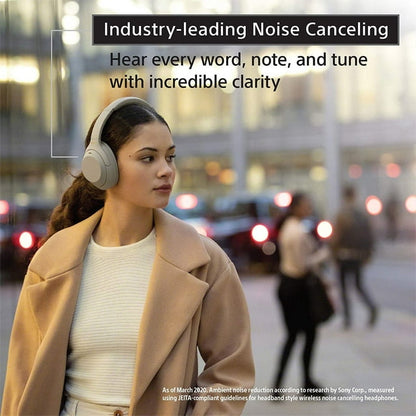 Sony WH-1000XM4 Wireless Industry Leading Noise Canceling Overhead Headphones with Mic for Phone-Call and Alexa Voice Control, Silver