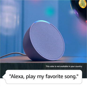 Echo Pop | Full sound compact smart speaker with Alexa | I International Version with UK Power Adaptor | Charcoal