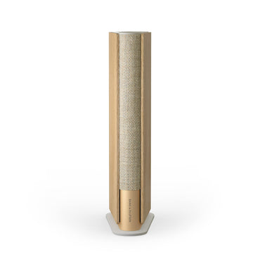 Bang & Olufsen Beosound Emerge Bookshelf Wi-Fi Speaker, Gold Tone/Light Oak