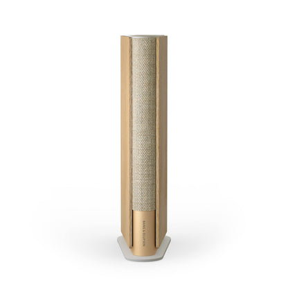 Bang & Olufsen Beosound Emerge Bookshelf Wi-Fi Speaker, Gold Tone/Light Oak