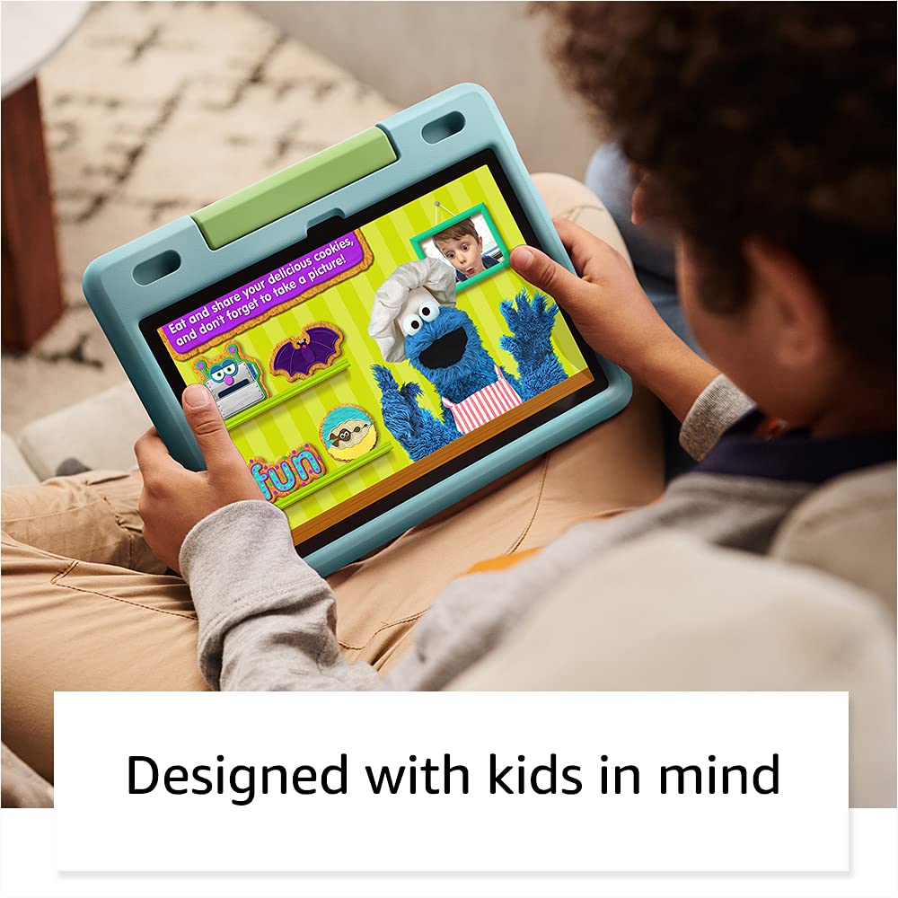 Amazon Fire HD 10 Kids tablet, 10.1", 1080p Full HD, ages 3-7, 32 GB, Aquamarine