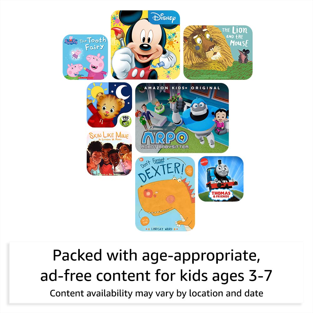 Amazon Fire HD 8 Kids tablet, 8" HD display, ages 3-7, includes 2-year worry-free guarantee, Kid-Proof Case, 32 GB, (2022 release), Purple