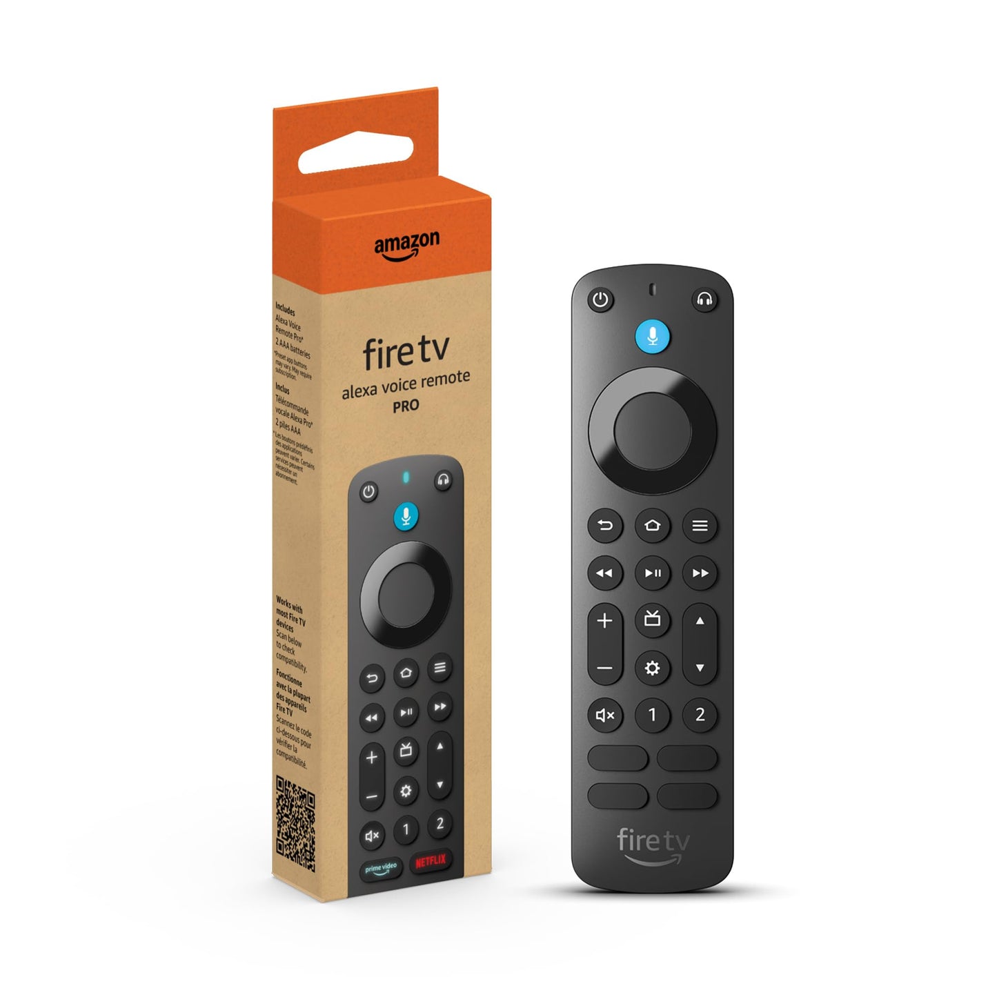 Amazon Fire TV Alexa Voice Remote Pro (newest model) with remote finder, TV controls, and backlit buttons
