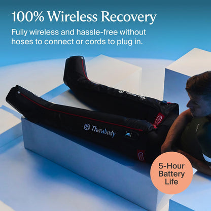 Therabody JetBoots PRO Plus - Wireless Compression Boots with Vibration & Light Therapy - Muscle Recovery, Pneumatic Leg Compression Sleeve to Recover Faster, Relieve Muscle & Joint Pain (Regular)