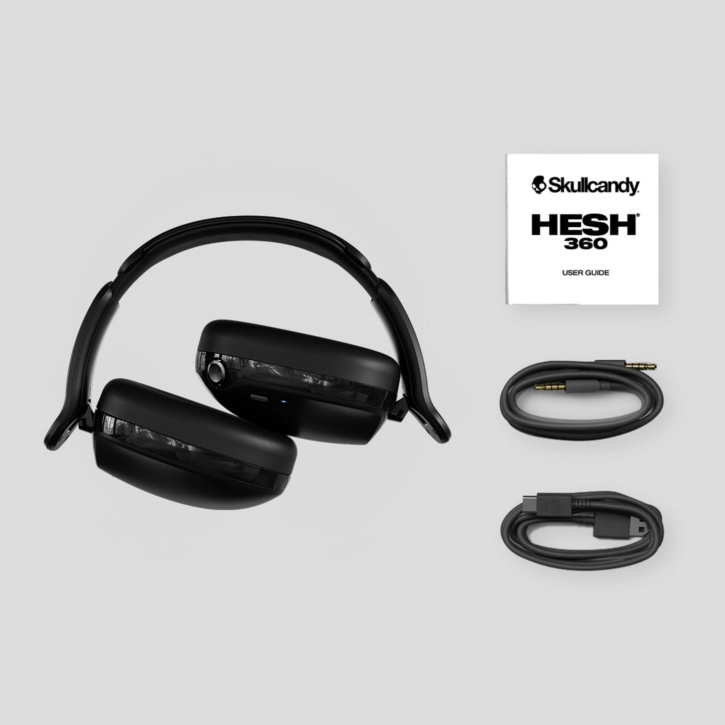 Skullcandy Hesh 360 Wireless Over-Ear Bluetooth Headphones, Up to 100 Hours Battery, Noise Isolating Fit, Flat-Folding Collapsible Design, Microphone iPhone Android - Bone