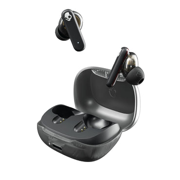 Skullcandy Smokin’ Buds Wireless Earbuds, Bluetooth Headphones, Noise Isolating Fit, Up to 20 Hours Battery, IPX4 Sweat and Water Resistant, Microphone for iPhone Android - Midnight Smoke