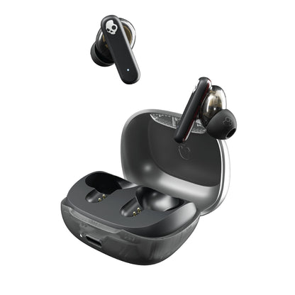 Skullcandy Smokin’ Buds Wireless Earbuds, Bluetooth Headphones, Noise Isolating Fit, Up to 20 Hours Battery, IPX4 Sweat and Water Resistant, Microphone for iPhone Android - Midnight Smoke