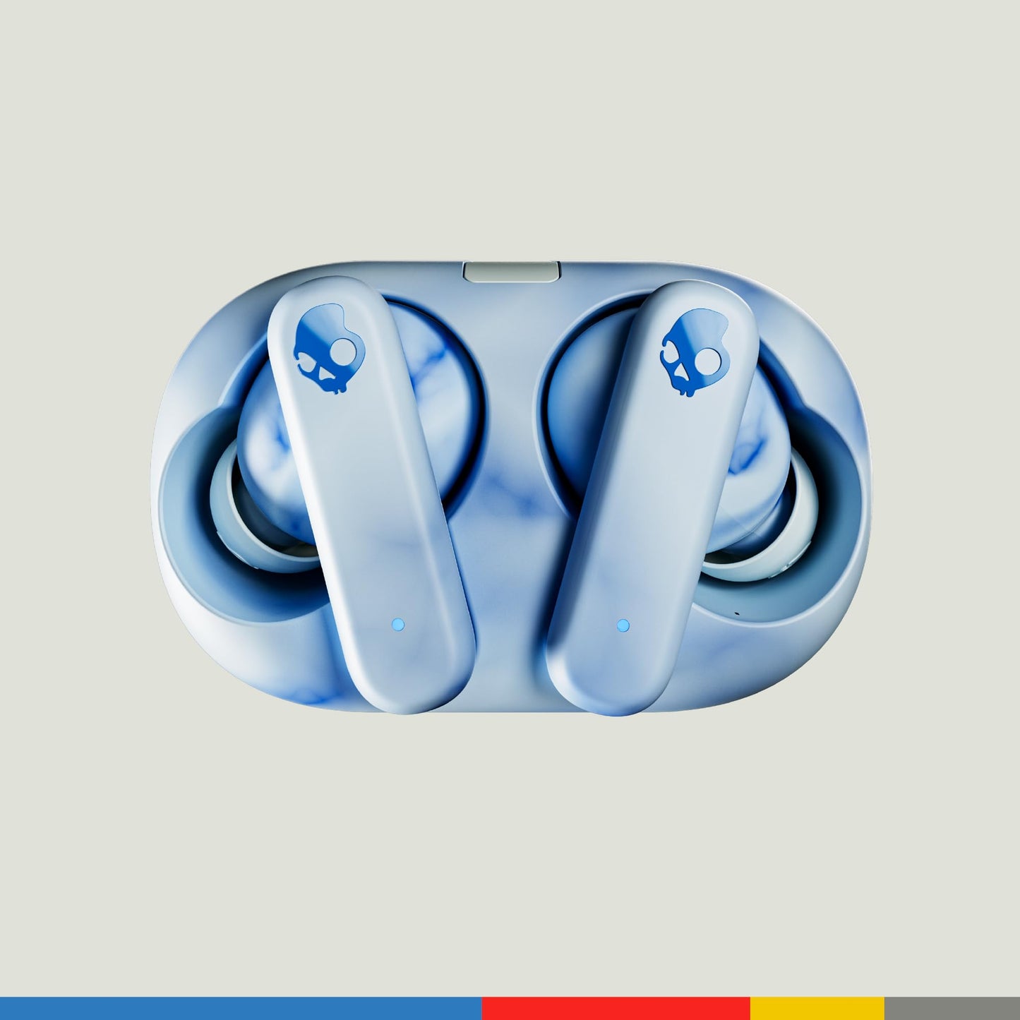 Skullcandy EcoBuds in-Ear Wireless Earbuds, 8 Hr Battery, Battery-Free Charging Case, Microphone, Works with iPhone Android and Bluetooth Devices - Glacier