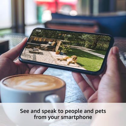 Blink Outdoor 4 (newest model), Wireless smart security camera, two-year battery, 1080p HD day and infrared night live view, two-way talk - 1 camera system